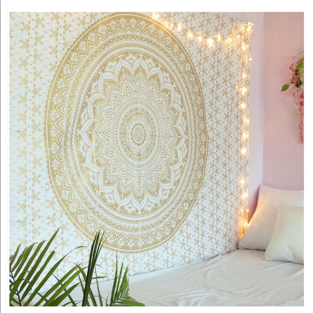 Gold and white tapestry